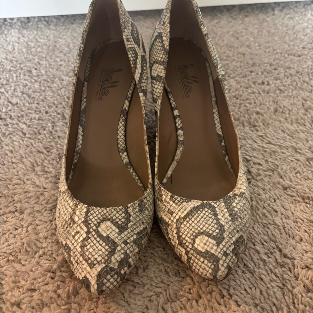 Belle by Sigerson Morrison Snakeskin Pattern Heels